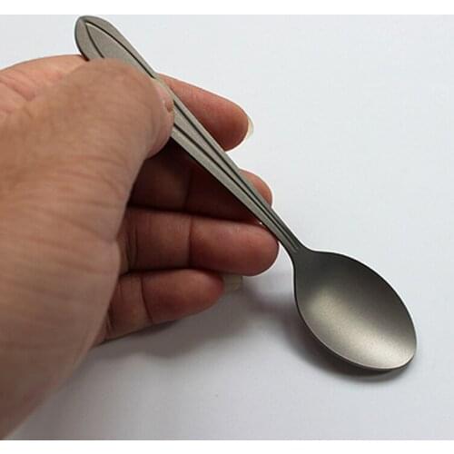 Mini Coffee Spoon Gray Titanium Spoon Portable Utensil Outdoor Camping Titanium Spoon Food Scoop