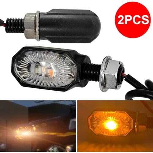 2pcs Mini Universal Motorcycle LED Lights 12V Turn Signal Indicator Light Amber Blinker Waterproof LED Motorbike Scooter Lamp
