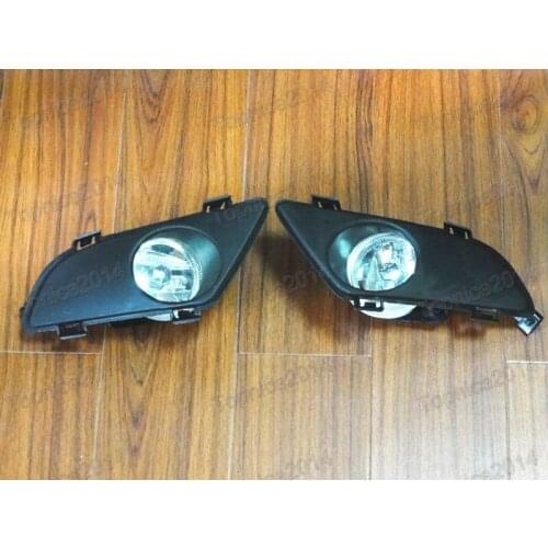 Set Front Right & Left Clear Fog Lights Lamp Lens + Bulbs + Covers Replacement For MAZDA 6 2003-2005