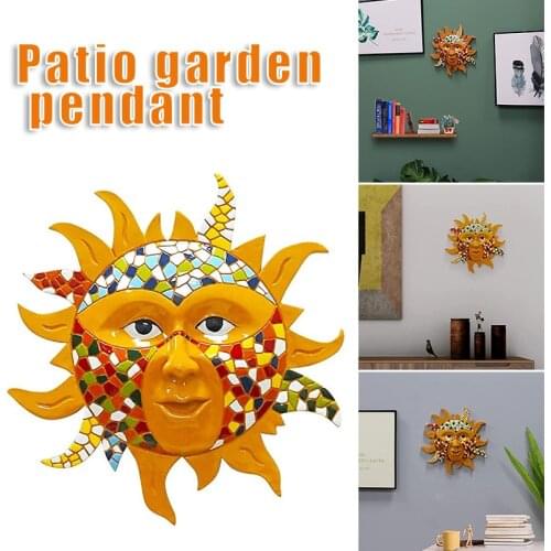 Wall Hanging Home Decoration Wrought Iron Sun Decoration Pendant Living Room Sofa Background Wall Porch Mural Decor GQ