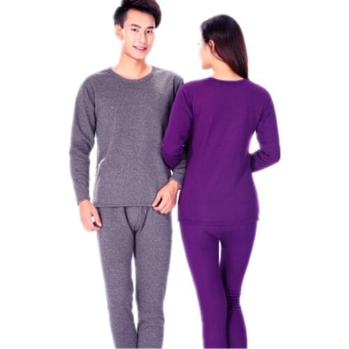 2020 Winter Lover Thermal Underwear For Women Men Pure Color Warm Cashmere Long Johns Velvet Thick Second Thermal Female Skin