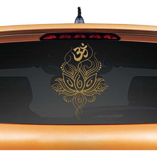 Om Design Theme Decal Car Rear Glass Sticker Art Vinyl Car Head Decor Decals Waterproof Stickers Gold Silver Black L1171
