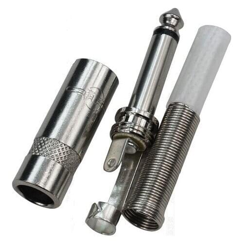 Wholesale 10pcs/lot male 1/4" mono 6.35mm PLUG FOR MIC Microphone Speaker 5264-1