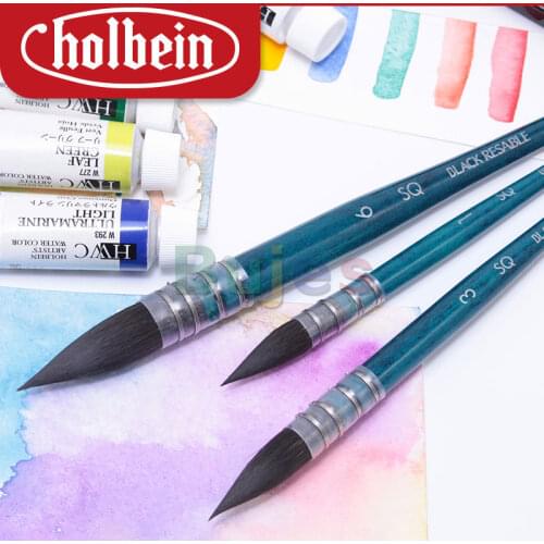 Original Japan HolbeinSQ squirrel hair synthetic fiber wool round head watercolor brush for artist painting art tool at supplies