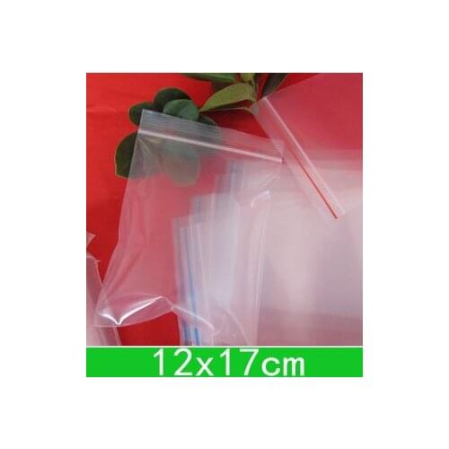 100pcs/lot Clear PE bags (12x17cm) resealable Poly bags zipper bag for new wholesale + free shipping