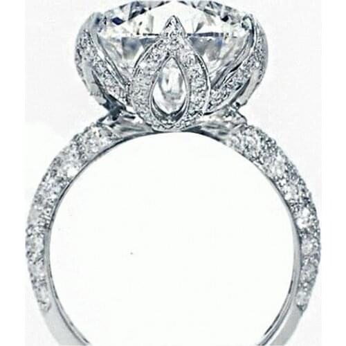 Size 5-10 Women Fashion Jewelry 925 Sterling Silver Round Cut AAA Cubic Zirconia CZ Pave Setting Wedding Girls Band Ring Gift