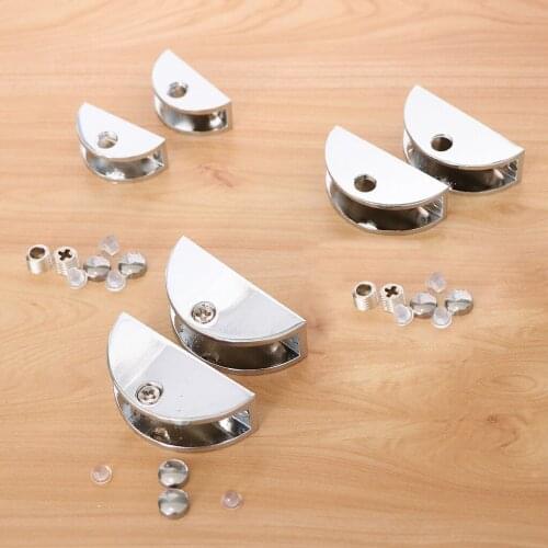 Adjustable(6mm-12mm) Glass Clamps Shelf Holder- Half Circle Shape Brackets