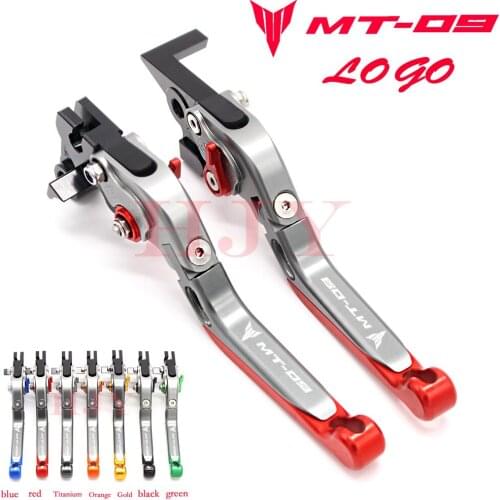 Adjustable Foldable Extendable Motorbike Brakes Clutch Levers For YAMAHA MT-09 MT09 Tracer 2014-2017 With Logo