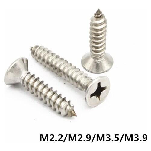 M2.2/M2.9/M3.5/M3.9 GB846 Self-tapping Wood Screws 304 Stainless Steel Phillips Cross Recessed Flat Oval Head Screw