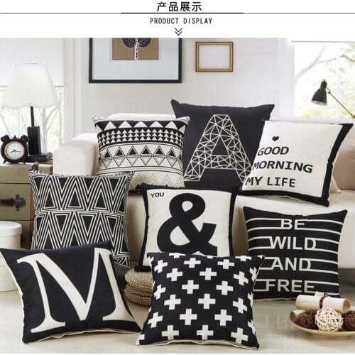 Nordic decorative cushions sofa decorative Geometric Cushion pillows case geometric black white