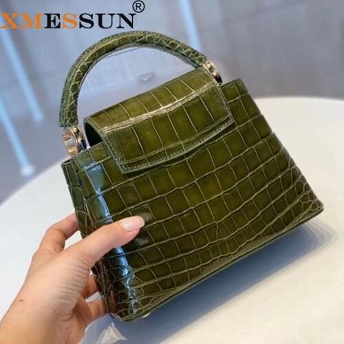 XMESSUN New Brand Tote Bag Fashion Women Handbag Tote Crocodile Pattern Leather Shoulder Bags Female Shopping Bag 2021