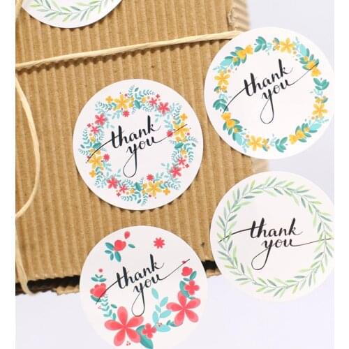 Floral thank you label,wedding favor sticker - wedding favors flower labels,envelope seals 120pcs/lot