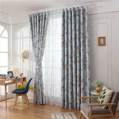 Modern Minimalist Magpie Print Shade Curtains for Living Dining Room Bedroom