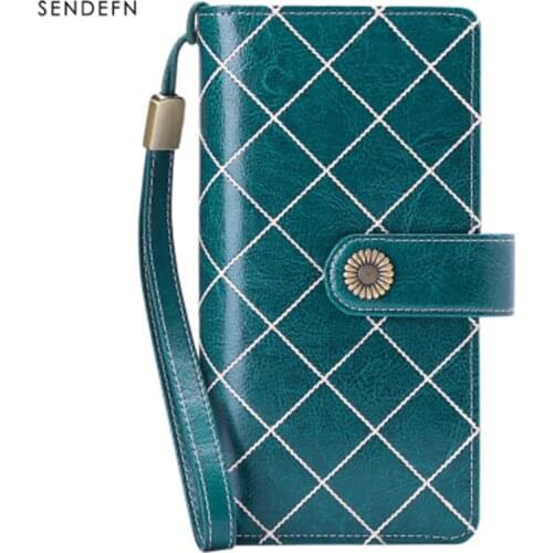 Genuine leather Womens wallet Fashion long large capacity clutch Zipper Coin Purse Credit Card Holder lady Phone Wallet portfel