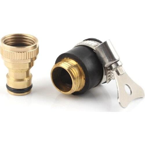 1/2'' 3/4'' Copper Washing Machine Water Gun Nipple Quick Connector 16mm Hose Joint Tap Faucet Adapter Garden Irrigation Fitting