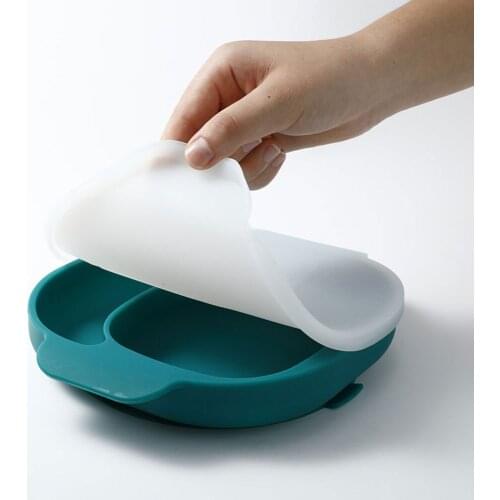 1Set Baby Feeding Bowl Plate And Cover Food Grade Silicone Tableware Waterproof Non-Slip Bpa Free Dishes Baby Bowl Baby Plate