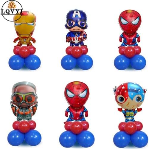 13pcs Spiderman Ironman Captain America Super Balloons Birthday Party Decorations Kids Toys Baby Shower Latex Globos