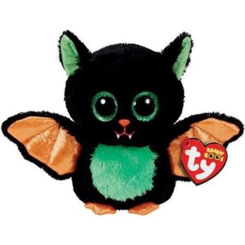 15CM Ty Beanie Beastie Glitter Big Green Eyes Bat Cute Kawaii Plushies Stuffed Animals Cotton Unisex Childrens Birthday Gifts