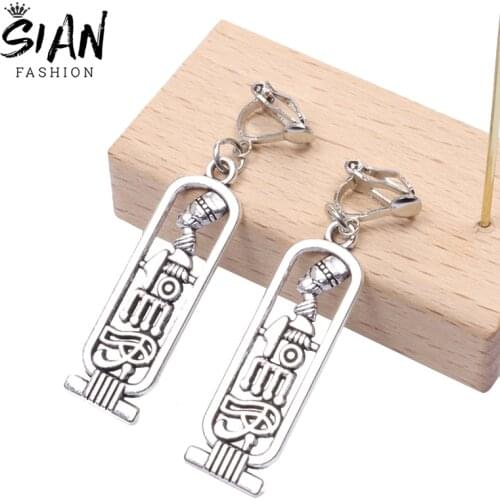 2021 Trendy The Eye of Horus Drop Earrings Ancient Egyptian Pharaoh Ear Clip Earrings for Women Girls Jewelry Decorations Gifts