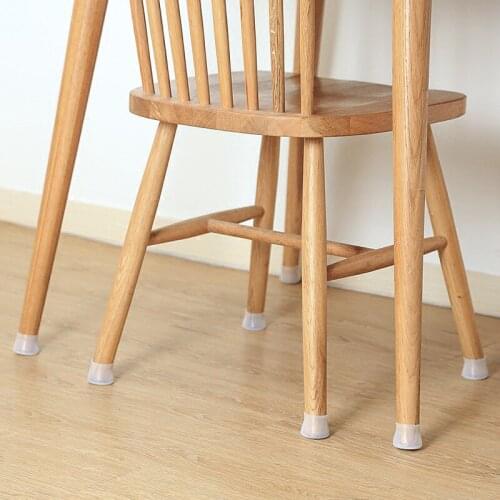 4Pcs Stool Leg Silicone Cover Table And Chair Feet Solid Wood Wear Pad Mute Wear-resistant Chair Foot Cover