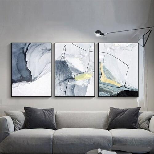 Abstract watercolor canvas painting nordic posters printings wall art for living room home decoration wall picture no frame