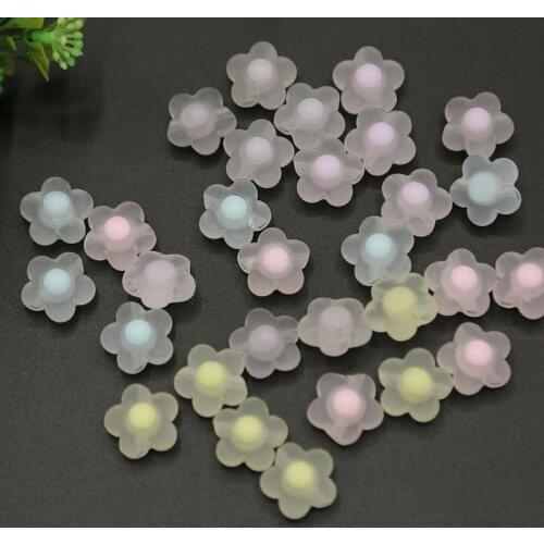 15pcs/Lot 17mm Acrylic Spaced Beads Transparent Flower Pentagram Heart Shape Beads For Jewelry Making DIY Necklace Accessories