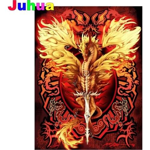 Dragon Full Drill 5D DIY Diamond Painting abstract animal sword Diamond Embroidery mosaic diamond Stitch home Decor dropshipping