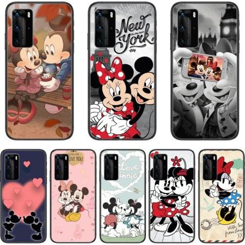 Disney Mickey Mouse Phone Case For Huawei P 40 30 20 10 Lite Smart Z Pro Black Etui Coque Painting Hoesjes comic fashion