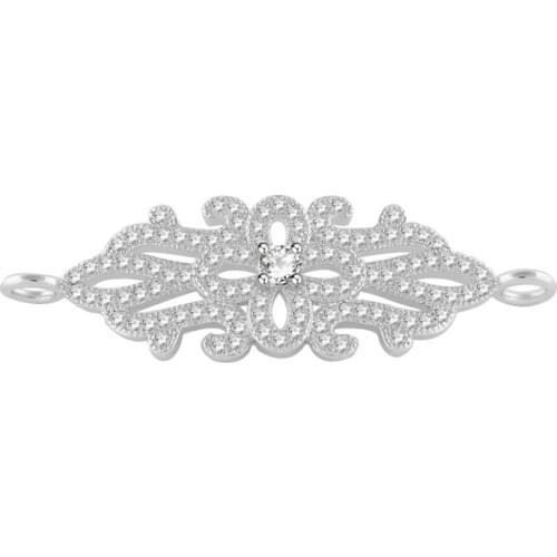 DIY Crafts 1pcs Gold Rose Gold Flower Connectors For Jewelry Making Micro Pave CZ Copper Components Charm Pendant