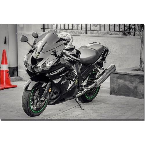 Kawasaki Ninja ZX14 R Motorcycle Poster Canvas Cloth Fabric Print Painting for Home Decor Wall Art Picture