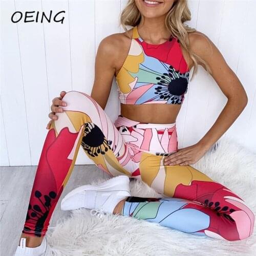High Waist Legging and Bra Sets Fitness Yoga Women Clothing 2 Pc Set Plaid Patchwork Seamless Tights Suits