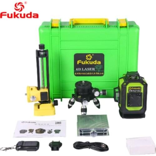 2020 New Fukuda 94D-4GJ '4D' 16lines Green laser super laser 360 ° light Rotatable Wall and floor laser level(4 dollars coupon