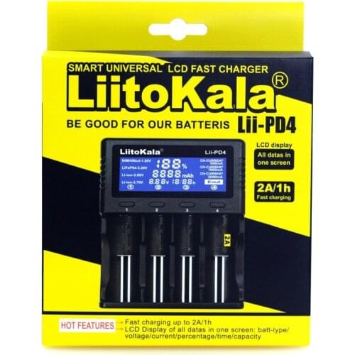 Liitokala Lii-PD4 ii-500 S1 LCD 3.7V 18650 18350 18500 16340 17500 25500 10440 14500 26650 1.2V AA NiMH lithium battery Charger