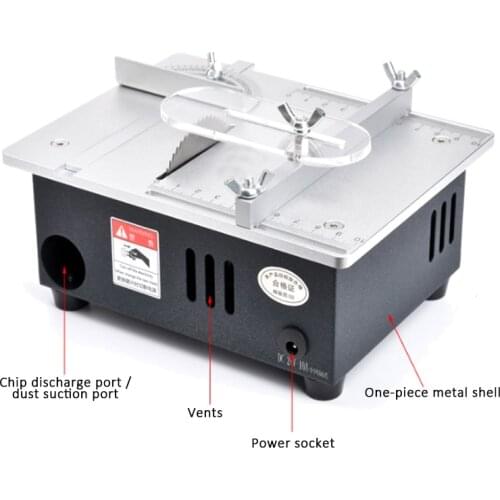 24V Mini Table Saw Woodworking Electric Small Bench Saw Handmade DIY Hobby Model Crafts Cutting Tool 775 Motor 63mm HSS Blade R1