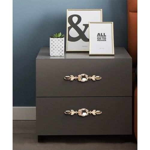 Fashion luxury diamond crystal kitchen cabinet wine cabinet door handle gold chrome black drawer tv cabinet cupboard knob pull