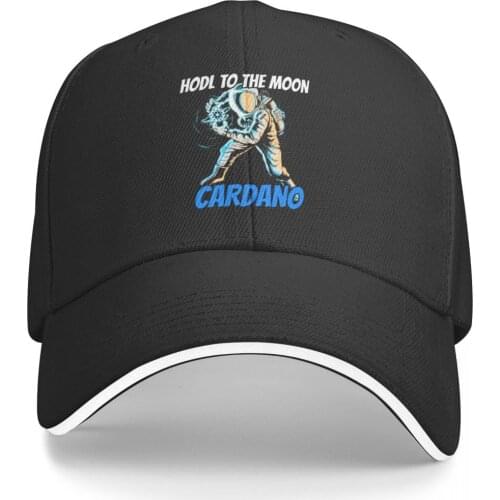HODL To The Moon Cardano ADA Cryptocurrency Promo Mens and Womens caps Print Anime Golf sun Novelty caps