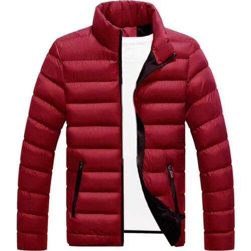 Male Coat Windbreak Warm Cardigan Stand Collar Down Coat Warm Thick Men Parka Jackets Winter Casual Mens Outwear Coats Jackets
