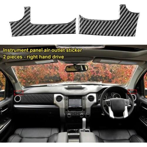 Carbon fiber car dashboard vent panel sticker for Tundra 2014-2018 right drive Interior Stickers chevrolet наклейки на авто