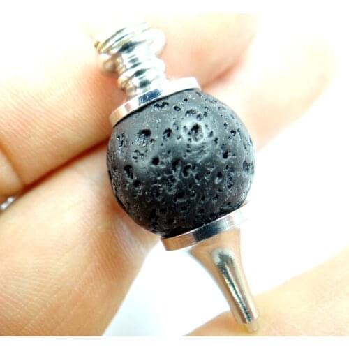 Natural Stone Lava Bead Volcanic Rock Handmade Healing Pendulum pendant Dowsing Amulet Gem Pendant Necklace Jewelry Making 1pcs