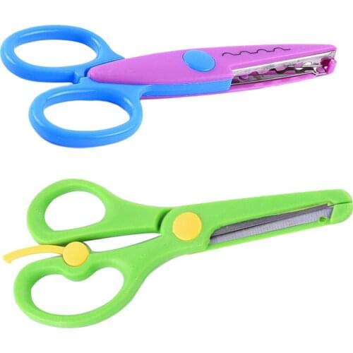 2pcs Scissors Kids Craft Protective Left Hand Scissors Tools for Student Paper Cutting