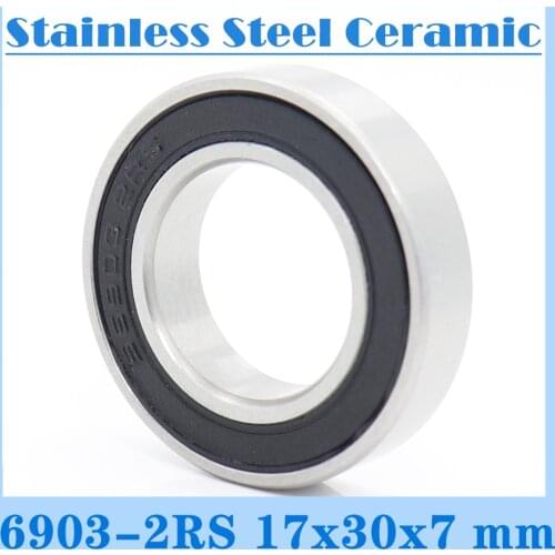 Bearings 6903 ( 1 PC ) 17*30*7 mm 440C Stainless Steel Rings With Si3N4 Ceramic Balls Bearing S6903
