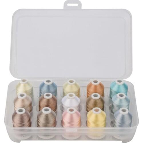 Simthread Pestel Series Polyester Computer Machine Embroidery Thread Filament 500m*8 ,Strong Strength, Super Sheen ,Light Weight