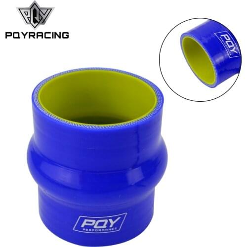 PQY - 2.5" 64mm Hump Straight Silicone Hose Intercooler Coupler Tube Pipe Blue&yellow PQY-HSH0025-QY