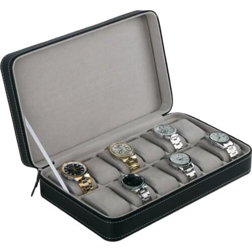 2/6/10/12 Girds Leather/Carbon Fiber Luxury Watch Box Jewelry Storage Box Organizer for Rings Bracelet Display Holder Case