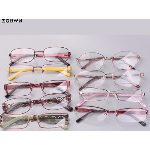 Mix wholesale cheap metal simple classic eyeglasses fake full rim Glasses Women gafas reading Eyewear Frame half frame Glasses