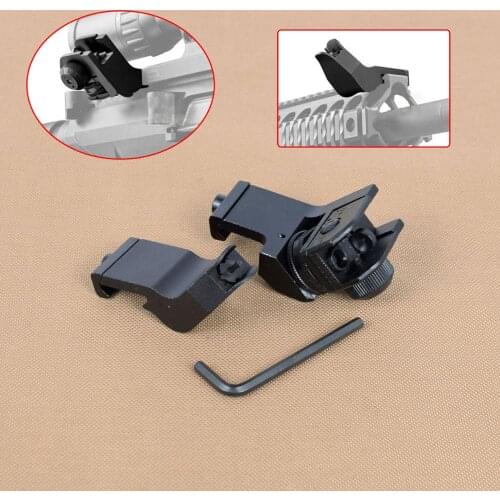 Tactical Front and Rear 45 Degree Offset Rapid Transition BUIS Backup Iron Sight Set For Rifle Airsoft Hunting Accessories