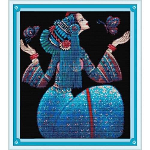 Yunnan dense-color painting - spring gilr cross stitch kit people 18ct 14ct 11ct count print canvas stitches embroidery DIY