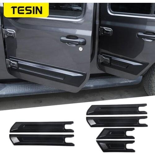 TESIN ABS Car Door Anti wiping Guard Plate Protector Cover Stickers For Jeep Wrangler JL JT 2018+ 2/4 Door Exterior Accessories