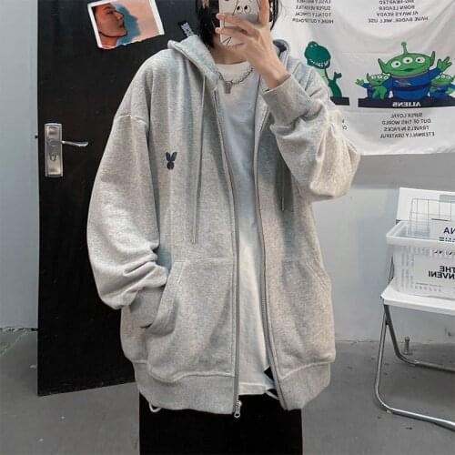 Womens Zipper Vintage Clothing Hoodie Long Sleeve Loose Casual Harajuku Chic Womens Clothing 2021 punk Loose Coat