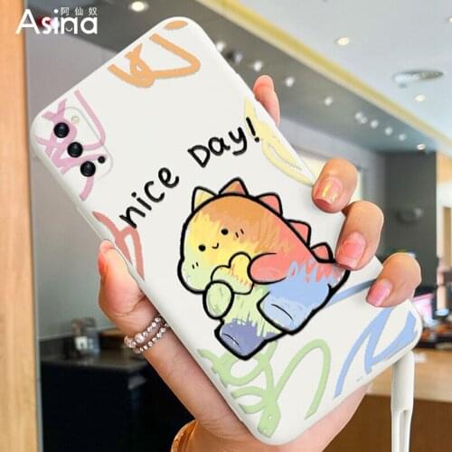 ASINA Liquid Silicone Case For OPPO Reno 5 4 3 Pro Shockproof Cute Cartoon Cover Bumper For Realme X7 Find X3 Lite A73 A94 Funda